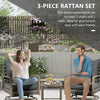 Outsunny Patio Bistro Set, Porch Furniture with Soft Cushions and Rocking Function for Yard, Lawn, Porch, Dark Gray