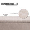 HOMCOM Large 42" Tufted Linen Fabric Ottoman Storage Bench With Soft Close Lid for Living Room, Entryway, or Bedroom, Beige