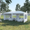 Outsunny Large 10' x 20' Party Tent, Events Shelter Canopy Gazebo with 4 Removable Side Walls for Weddings, Picnic, White