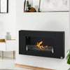 HOMCOM Ethanol Fireplace, 43.25" Wall-Mounted 0.73 Gal Stainless Steel Max 323 Sq. Ft., Burns up to 4 Hours, Black