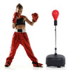 Soozier Punching Bag Free Standing w/ Boxing Gloves Height Adjustable Boxing Ball Set  Great For Training, Exercise, Fitness & Stress Relief - Red