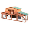PawHut 90" 2 Tier Weatherproof A-Frame Wooden Outdoor Rabbit Cage Shelter with Covered Run