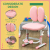 Qaba Ergonomic Kids Desk Chair with Thick Cushioning & Height Adjustment, Kids Computer Chair with Footrest, Childrens Chair, Kids Office Chair & Study Chair, Pink
