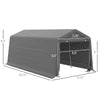 Outsunny 10' x 20' Carport Portable Garage, Heavy Duty Storage Tent, Patio Storage Shelter w/ Anti-UV PE Cover and Double Zipper Doors, for Motorcycle Bike Garden Tools