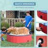 PawHut Foldable Pet Swimming Pool, Portable Dog Bathing Tub, 12" x 63" Plastic Large Dog Pool for Outdoor Dogs and Cats