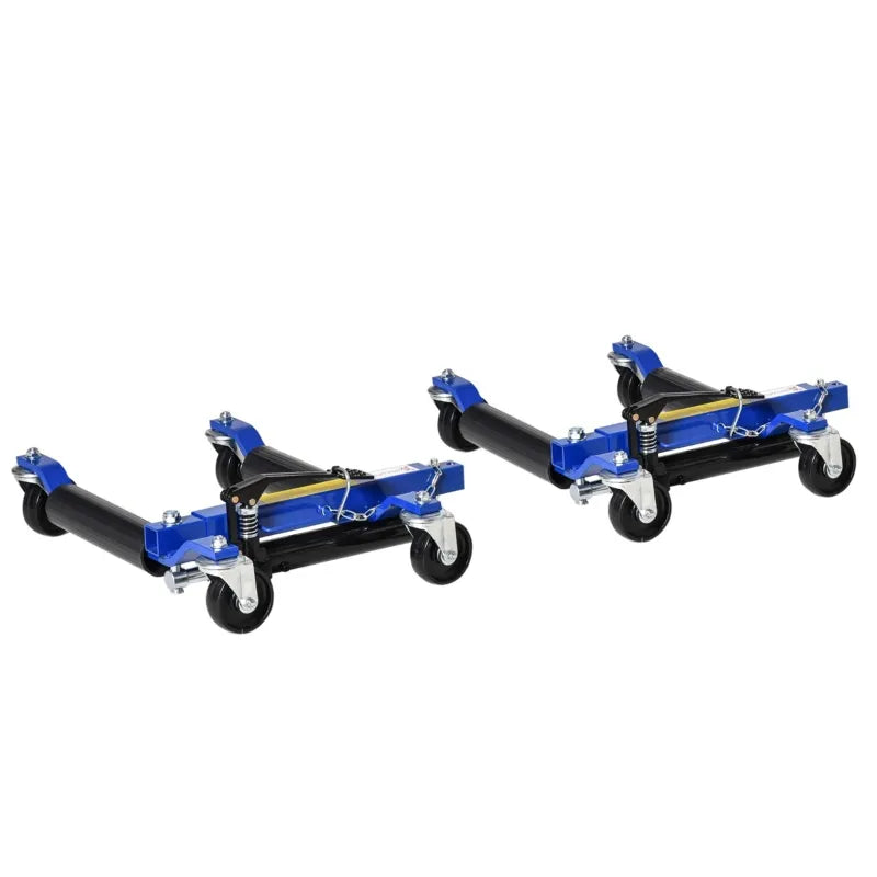 DURHAND Set of 2 Hydraulic Wheel Dollies for Lifting Vehicles, 1500 lbs Weight Capacity