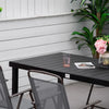 Outsunny Patio Dining Table for 4, Rectangular Aluminum Outdoor Table for Garden Lawn Backyard, Black