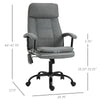 Vinsetto Fabric Home Office Chair, Computer Desk Chair with Tilt Function, Executive Chair with 360° Swivel, Adjustable Height, Padded Armrests and Headrest, Gray