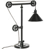 HOMCOM Industrial Table Lamp with Steel Frame, for LED Halogen Bulb, Bedside Lamp with Rotary Switch, Black