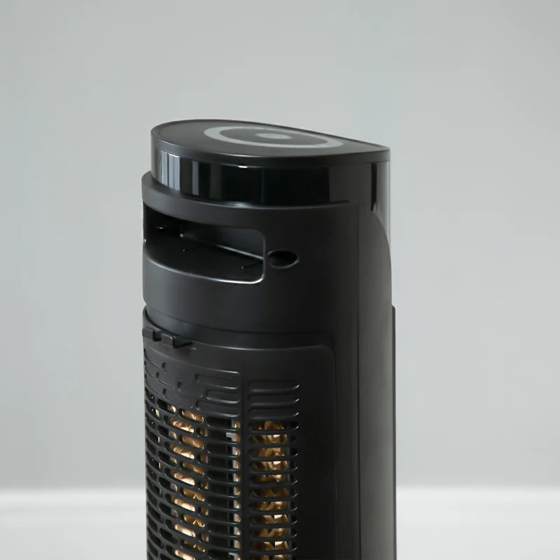 HOMCOM 39.25" Tower Fan Cooling for Bedroom with 80° Oscillating, 3 Speed, 12h Timer, LED Sensor Panel, Remote Control, Handle, Black