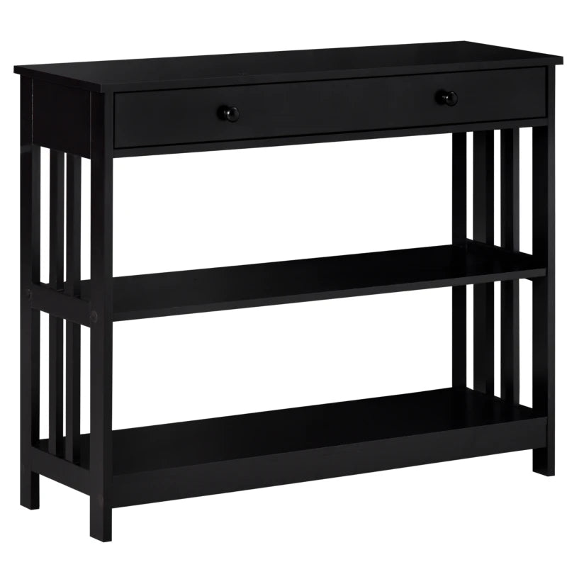 HOMCOM Console Table with Drawers and 2 Shelves, Sofa Table for Entryway, Living Room