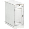 HOMCOM Flip Top End Side Table with Storage Drawer and Cabinet, 11.5" x 24" x 24.25", White