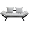 HOMCOM Single Person 3 Position Convertible Chaise Lounger Sofa Bed with 2 Large Pillows and Black Frame, Cream White
