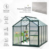 Outsunny 6' x 4' x 7' Polycarbonate Greenhouse Walk-in Plant Greenhouse for Backyard/Outdoor Use with Window and Door, Aluminum Frame, PC Board