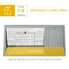 PawHut 46" x 24" Wooden A-Frame Outdoor Rabbit Cage Small Animal Hutch with Outside Run & Ventilating Wire, Yellow