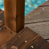 Outsunny 7.5' Fir Wood Garden Bridge Arc Walkway with Side Railings, Perfect for Backyards, Gardens, & Streams, Stained