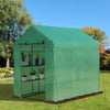 Outsunny 84.25" x 56.25" x 76.75" 2-Tier Shelf Greenhouse for Outdoor Garden Plant & Plant Use with PE Cover & Steel Frame