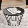Outsuny 12.5" Outdoor Side Table for Garden, Patio, Small Modern Outside Metal End Table, Glossy, Black