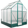 Outsunny 6' x 6' x 7' Walk-in Plant Polycarbonate Greenhouse with Temperature Controlled Window Hobby Greenhouse for Backyard/Outdoor