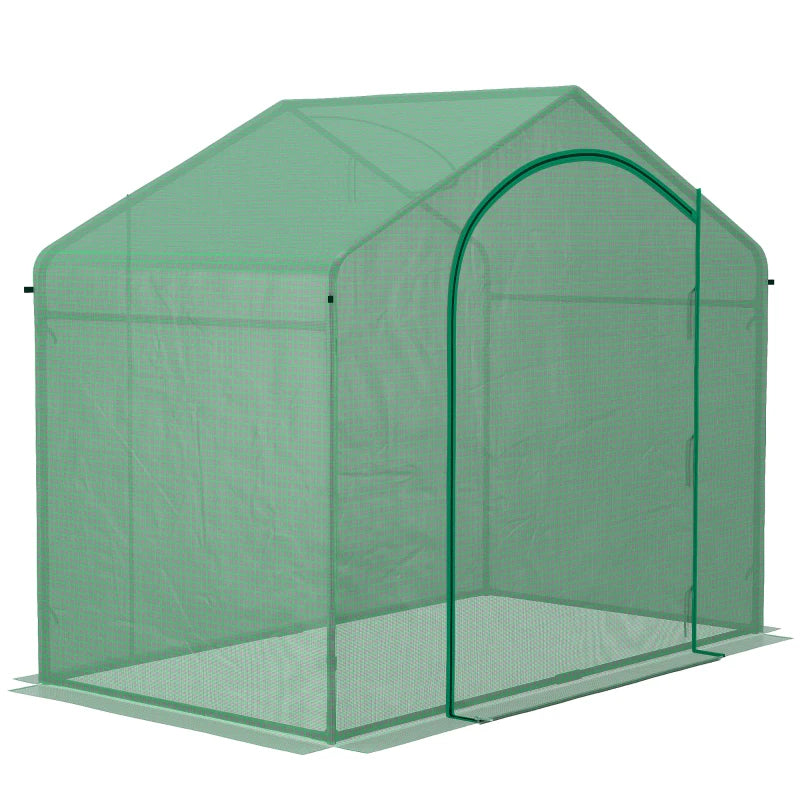 Outsunny 6' x 3' x 5' Portable Walk-in Greenhouse, PVC Cover, Steel Frame Garden Hot House, Zipper Door, Top Vent for Flowers, Vegetables, Saplings, Clear