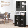 HOMCOM Kitchen Buffet with Hutch, Storage Pantry with 3 Cabinets, 2 Open Shelves and Large Countertop, Black