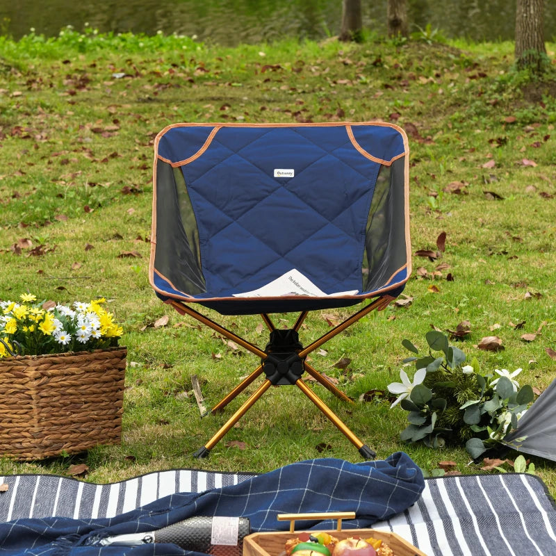 Outsunny Padded Camping Chair, Compact Folding Chair for Adults