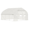 Outsunny 11.5' x 10' x 6.5' Walk-in Tunnel Greenhouse with Zippered Mesh Door, 7 Mesh Windows & Roll-up Sidewalls, Upgraded Gardening Plant Hot House with Galvanized Steel Hoops, Green