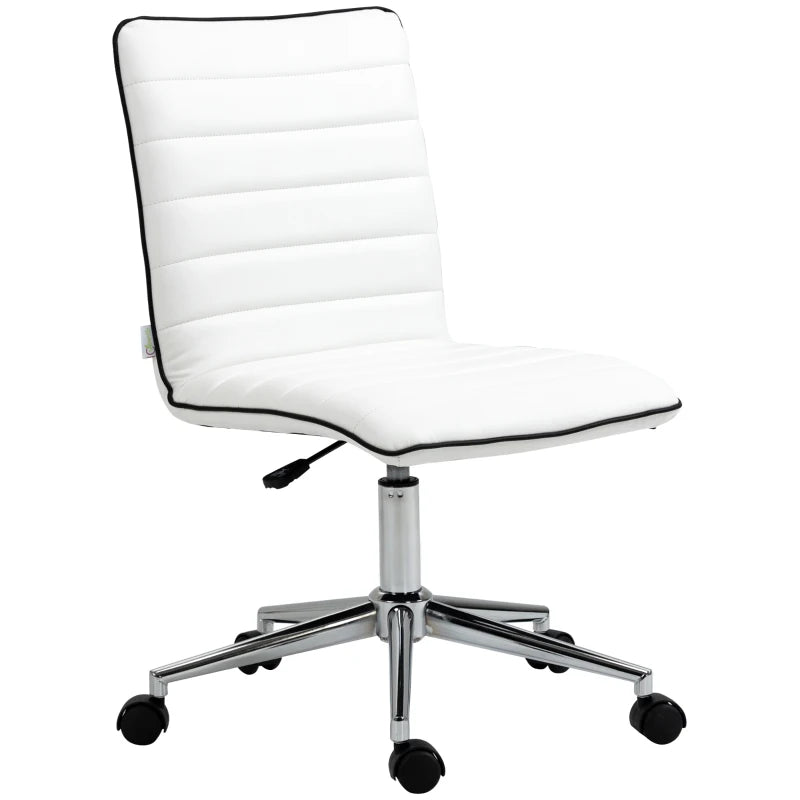 Vinsetto Armless PU Office Chair Mid-Back Computer Desk Chair w/ Adjustable Height-1
