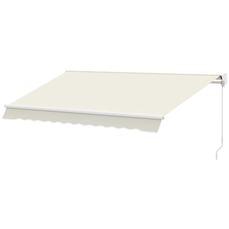 Outsunny 10' x 8.2' Outdoor Patio Motorized/Manual Retractable Outdoor Awning with Material Resistant to Water - Beige