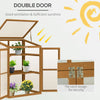 Outsunny Wooden Cold Frame Greenhouse Small Mini Planter Box, 30" L x 24" W x 44" H, Natural