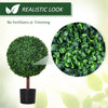 HOMCOM 35.5" Artificial Plant for Home Decor Indoor & Outdoor Fake Plants Artificial Tree in Pot, Ball Boxwood Topiary Tree for Home Office, Living Room Decor