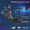 Vinsetto High Back Video Gaming Recliner with Ottoman, Racing Style PC Computer Office Chair, Swivel with Headrest & Lumbar Support, Adjustable Height, Black/Red