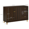 HOMCOM Modern Sideboard, Storage Cabinet, Accent Cupboard with 3 Drawers, Adjustable Shelf, Brown
