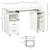 HOMCOM Multi-Function Computer Desk Home Office Workstation with Keyboard Tray, Elevated Shelf, Sliding Scanner Shelf and CPU Stand, White