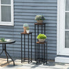 Outsunny Outdoor Plant Stand, 3 Tier Metal Plant Shelf, Stair Style Flower Stand, Plant Display Storage Organizer for Indoor Outdoor Patio Balcony Yard
