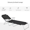 Outsunny Padded Patio Sun Lounge Chair, Foldable Reclining Chaise Lounge with 5 Position Adjustable Backrest & Comfortable Pillow for Outdoor Garden Porch, White
