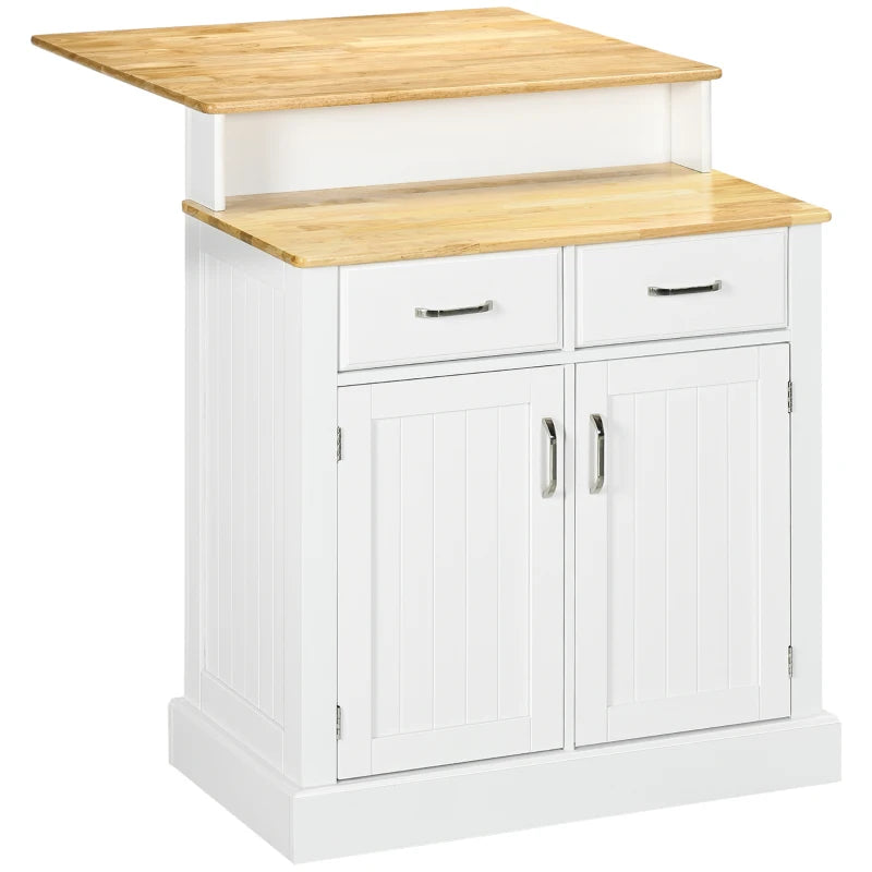 HOMCOM Buffet Cabinet with Storage, Kitchen Sideboard with 2-Layer Wood Countertop, Adjustable Shelves, and Drawers