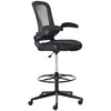 Vinsetto Tall Drafting Swivel Mesh Desk Chair w/ Foot Ring, Arms, Black