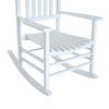 Outsunny Outdoor Rocking Chair, Wooden Rocking Patio Chairs with Rustic High Back, Slatted Seat and Backrest for Indoor, Backyard, Garden, White