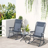 Outsunny Outdoor Folding Rocking Chair Patio Table Seating Set - Cream White
