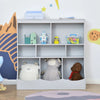 HOMCOM Kids Bookcase, Toy Storage Organizer Cabinet, Children Display Bookshelf with Drawers for Toys, Clothes, Books, Grey