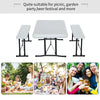 Outsunny Picnic Table Portable Camping Beer Table Set 3-Piece Folding Picnic Table and Bench, White