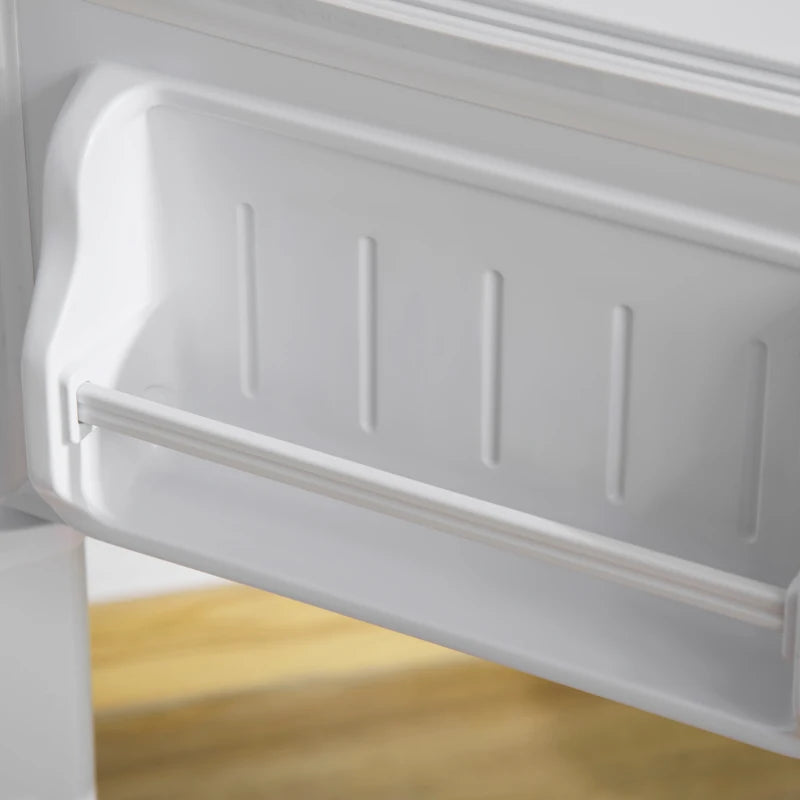 HOMCOM Double Door Mini Fridge with Freezer, 3.2 Cu.Ft Compact Refrigerator with Adjustable Shelf, Adjustable Thermostat and Reversible Door for Bedroom, Dorm, Home Office, White