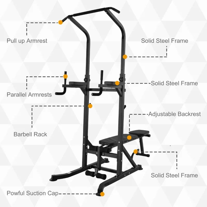 vidaXL Multi-use Gym Utility Fitness Machine -Complete Body Workout with  Adjustable Weight Plates- Suitable for Home and Gym Use in Steel Material.