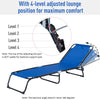 Outsunny 4-Position Reclining Beach Chair Chaise Lounge Folding Chair - Navy Blue