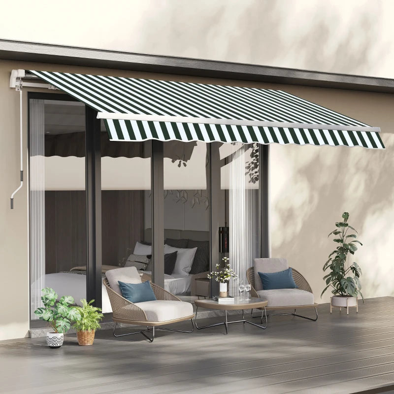 Outsunny 8' x 7' Retractable Sunshade Awning for the Patio with Easy Crank Design & Hardware Included, Gray