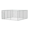 PawHut Outdoor Dog Kennel Galvanized Chain Link Fence Pet House w/ Secure Lock