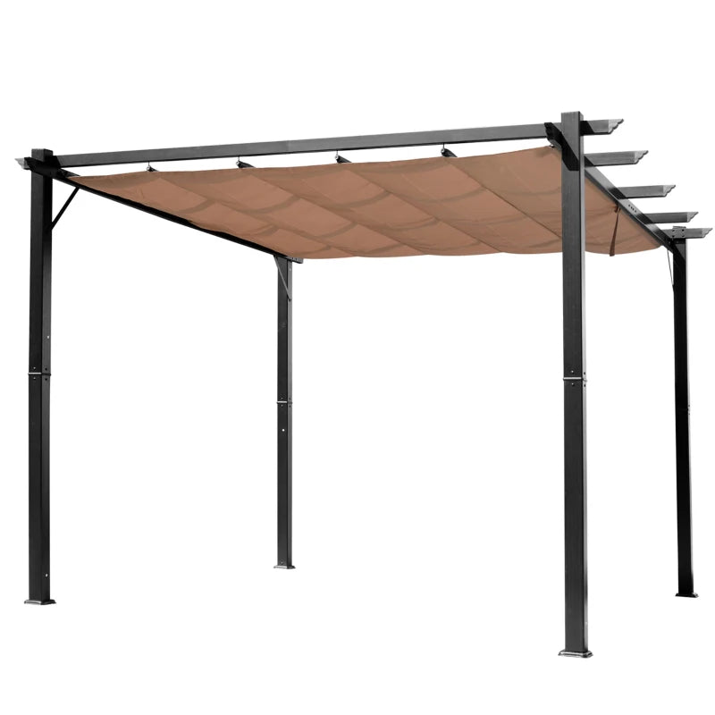 Outsunny 10' x 13' Outdoor Pergola Gazebo Backyard Canopy Cover Adjustable Sunshade, Grey