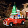 HOMCOM 8ft Christmas Inflatable Decoration w/ Santa Claus Driving Car, Outdoor Decor