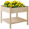 Outsunny 47" x 23" x 35" Wooden Raised Garden Planter Bed with Spacious Area for Planting, Storage Shelf & Versatile Use